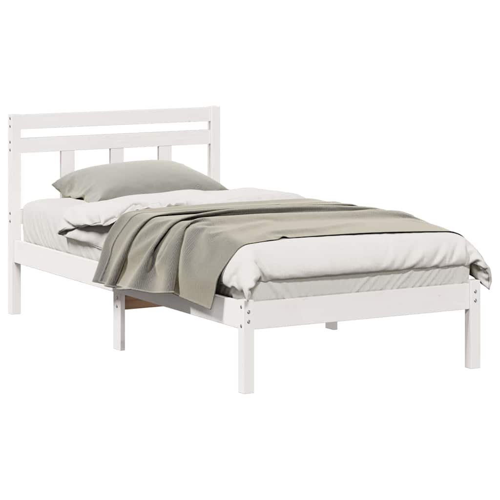 Bedframe Wit 80 x 200 cm Massief grenenhout