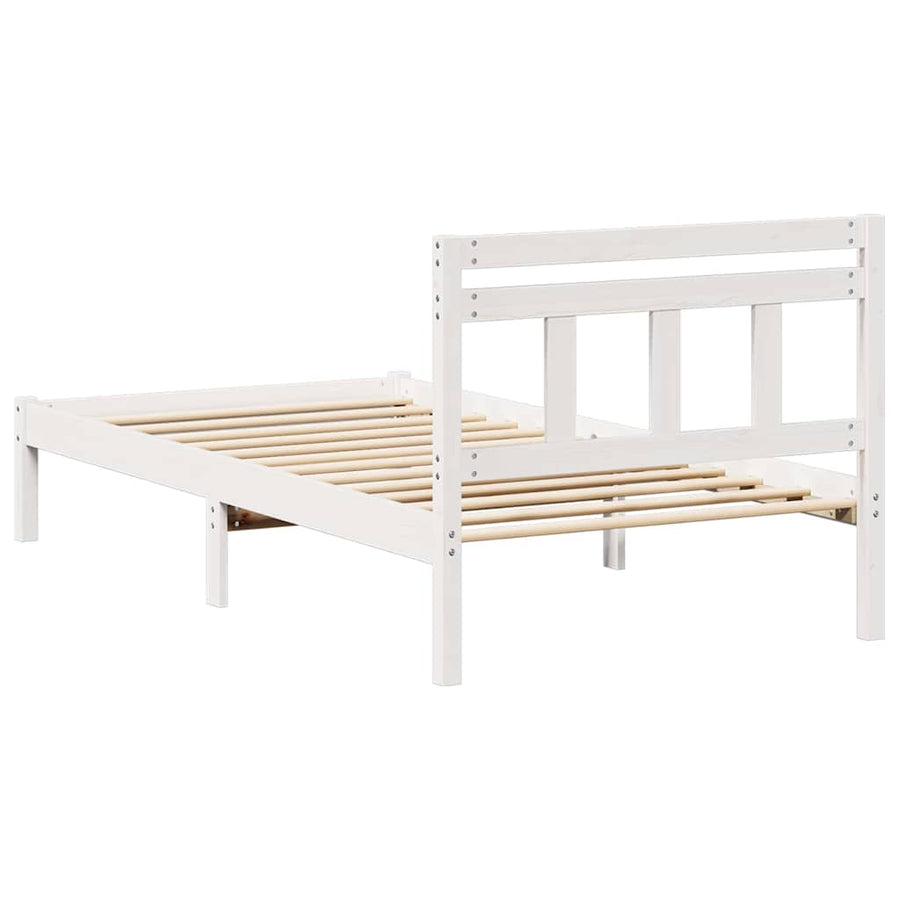 Bedframe Wit 90 x 200 cm Massief grenenhout