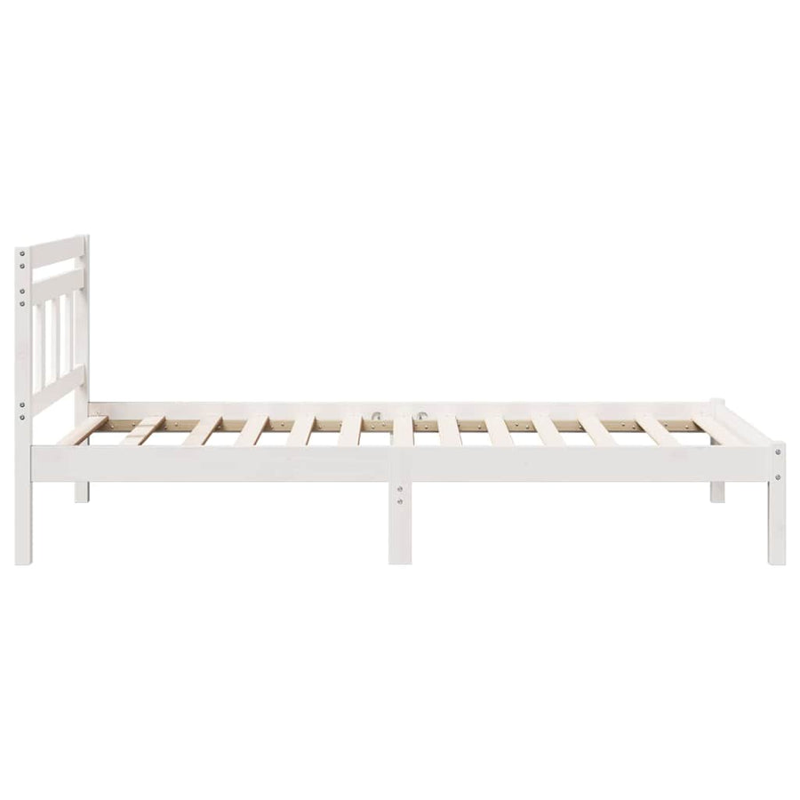 Bedframe Wit 90 x 200 cm Massief grenenhout