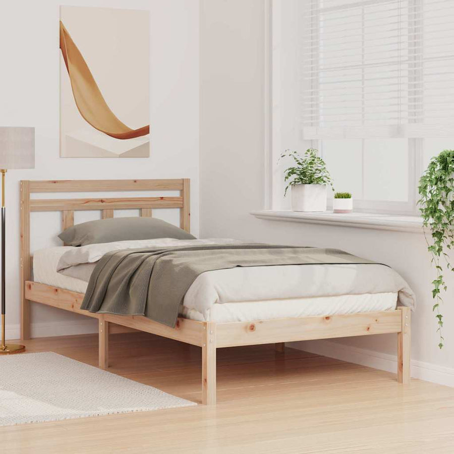 Bedframe Bruin 100 x 200 cm Massief grenenhout