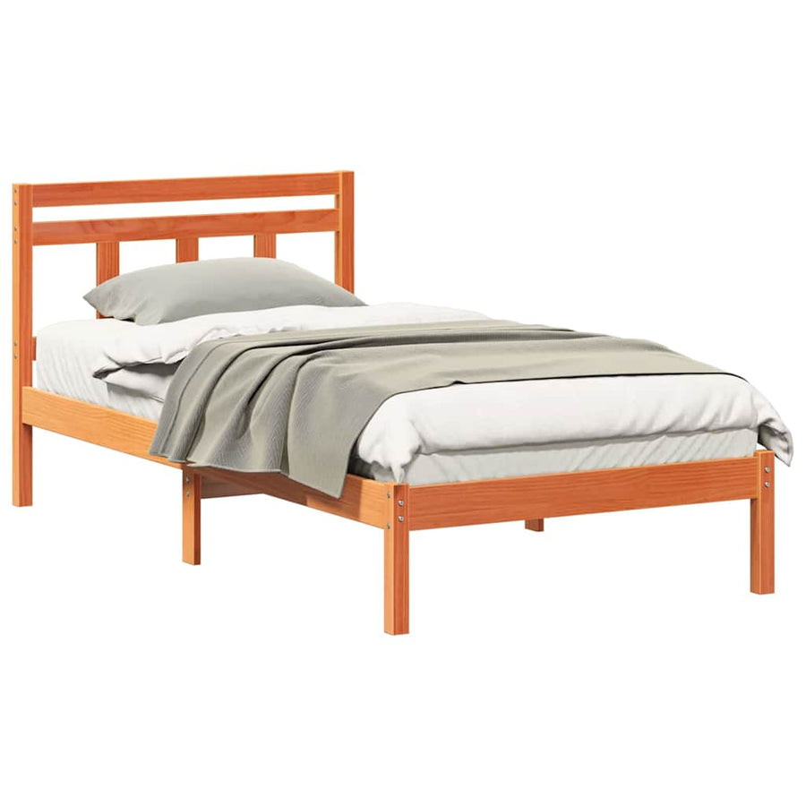 Bedframe Bruin 100 x 200 cm Massief grenenhout