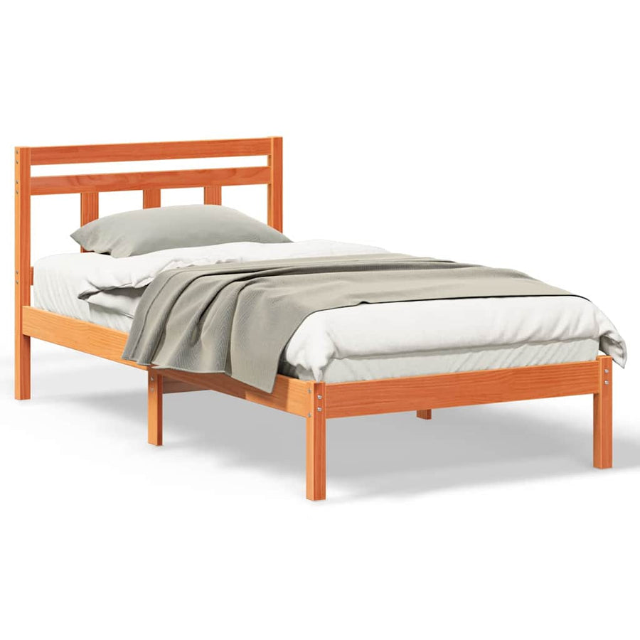Bedframe Bruin 100 x 200 cm Massief grenenhout