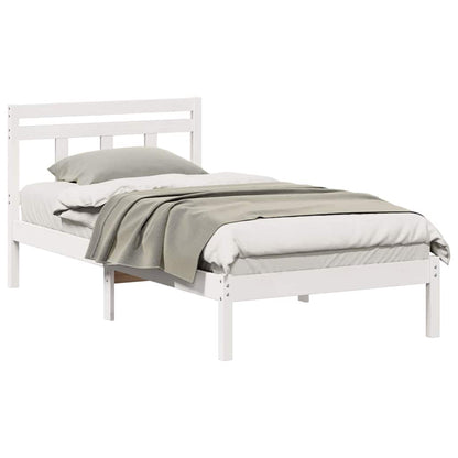 Bedframe Wit 90 x 190 cm Massief grenenhout