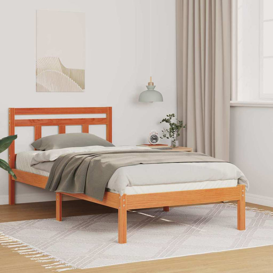 Bedframe Bruin 90 x 190 cm Massief grenenhout