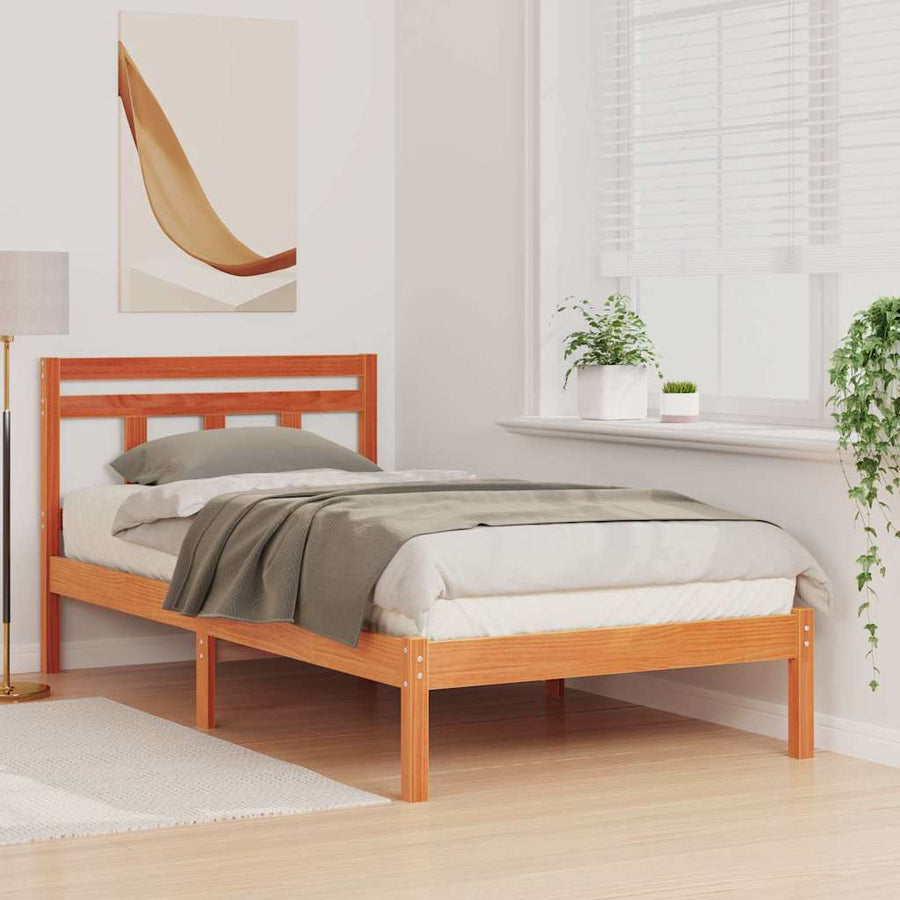 Bedframe Bruin 90 x 190 cm Massief grenenhout