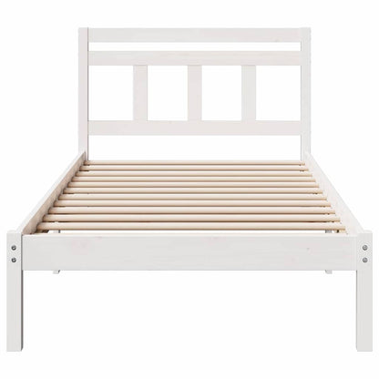 Bedframe Wit 75 x 190 cm Massief grenenhout