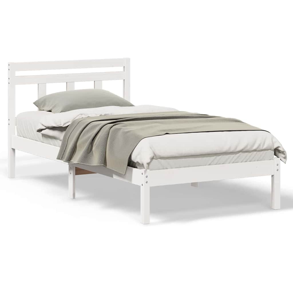 Bedframe Wit 75 x 190 cm Massief grenenhout