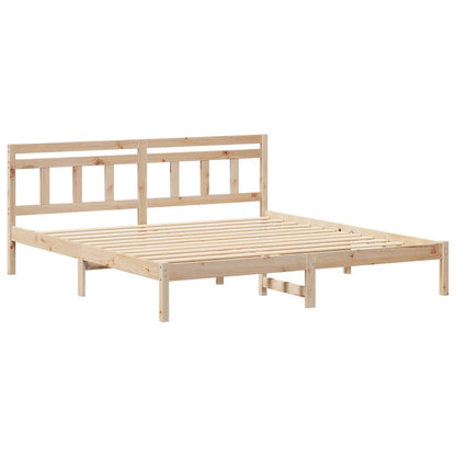 Bedframe met hoofdeinde Bruin 200 x 200 cm Grenenhout
