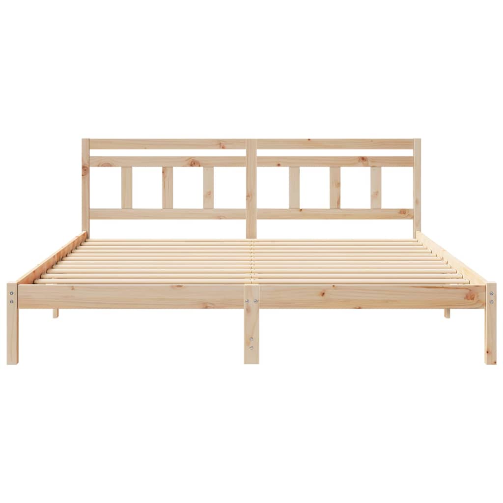 Bedframe met hoofdeinde Bruin 200 x 200 cm Grenenhout