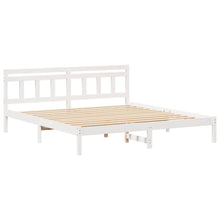 Bedframe met hoofdeinde Wit 200 x 200 cm Massief grenenhout