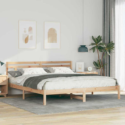 Bedframe met hoofdeinde Bruin 180 x 200 cm Grenenhout