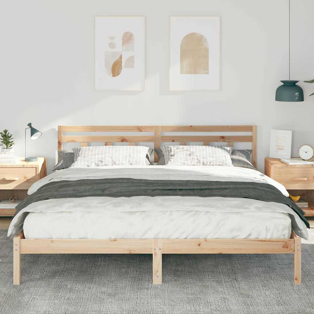 Bedframe met hoofdeinde Bruin 180 x 200 cm Grenenhout