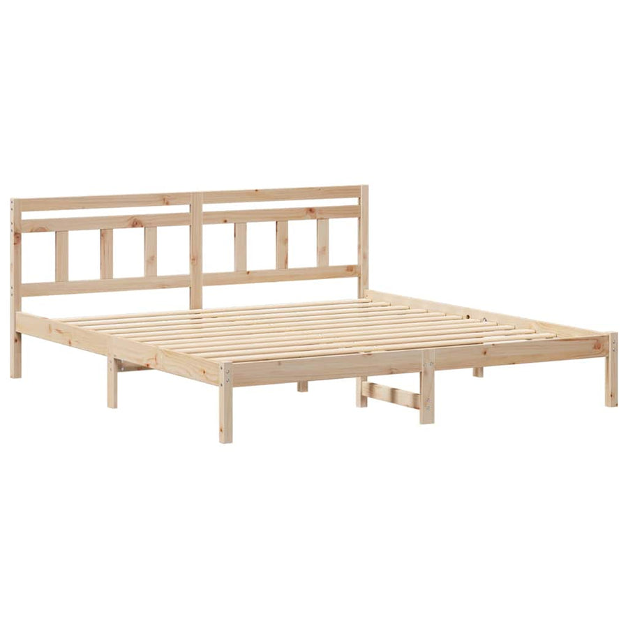 Bedframe met hoofdeinde Bruin 180 x 200 cm Grenenhout