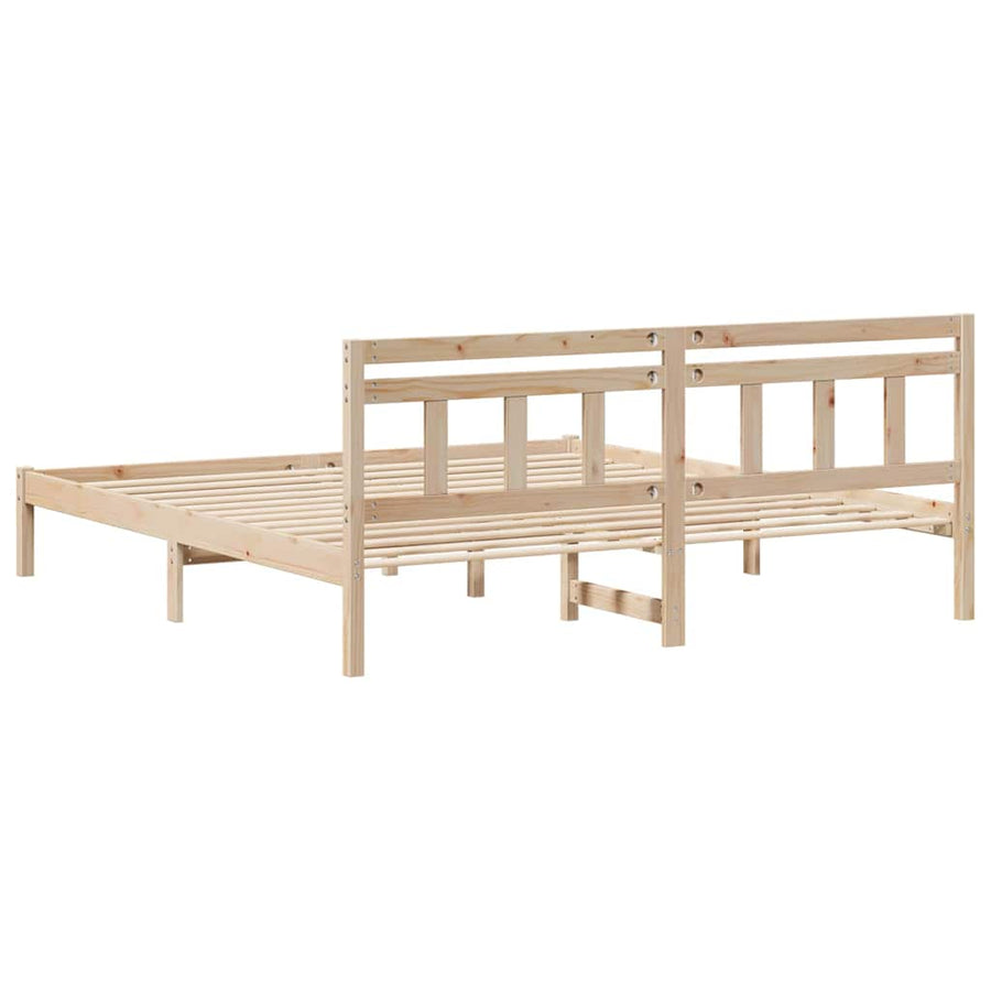 Bedframe met hoofdeinde Bruin 180 x 200 cm Grenenhout