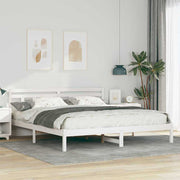 Bedframe 180x200 cm massief grenenhout wit