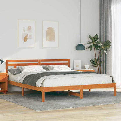Bedframe met hoofdeinde Bruin 180 x 200 cm Grenenhout