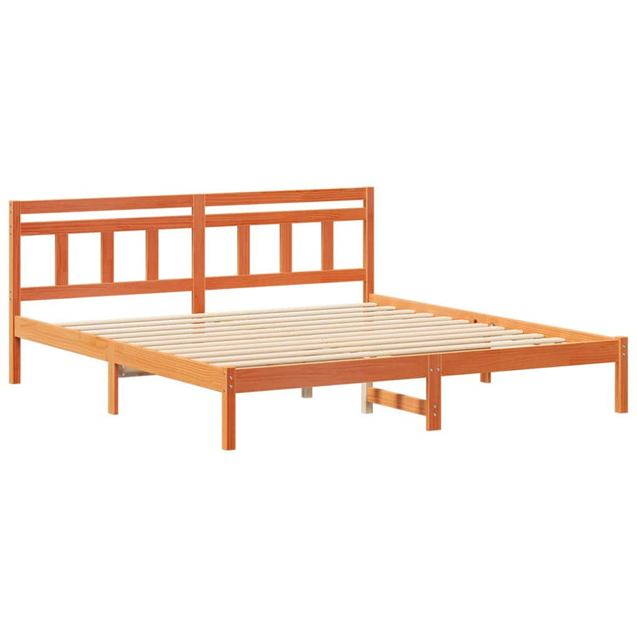 Bedframe met hoofdeinde Bruin 180 x 200 cm Grenenhout