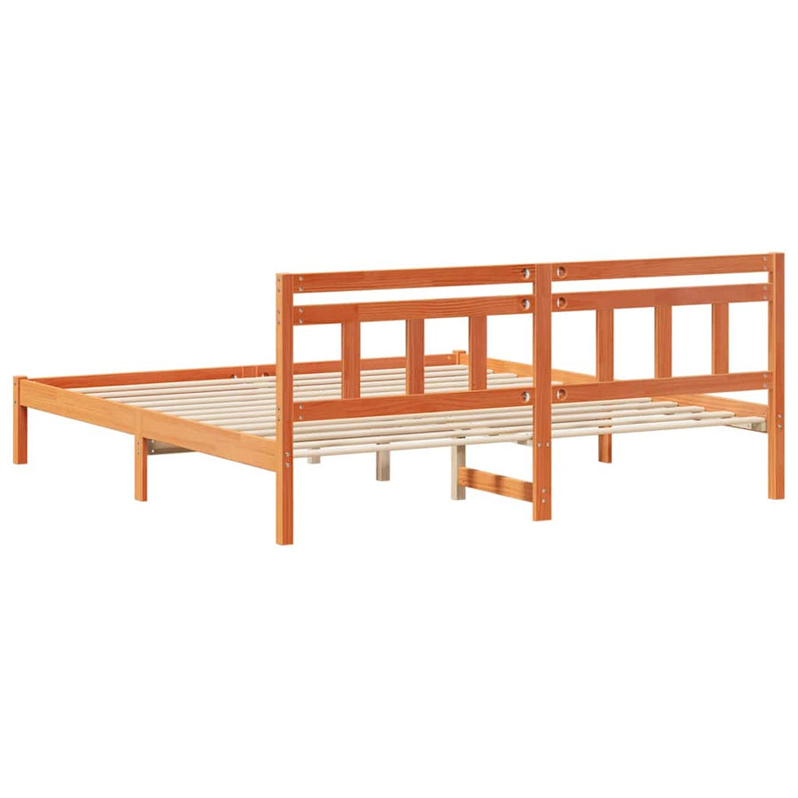 Bedframe met hoofdeinde Bruin 180 x 200 cm Grenenhout