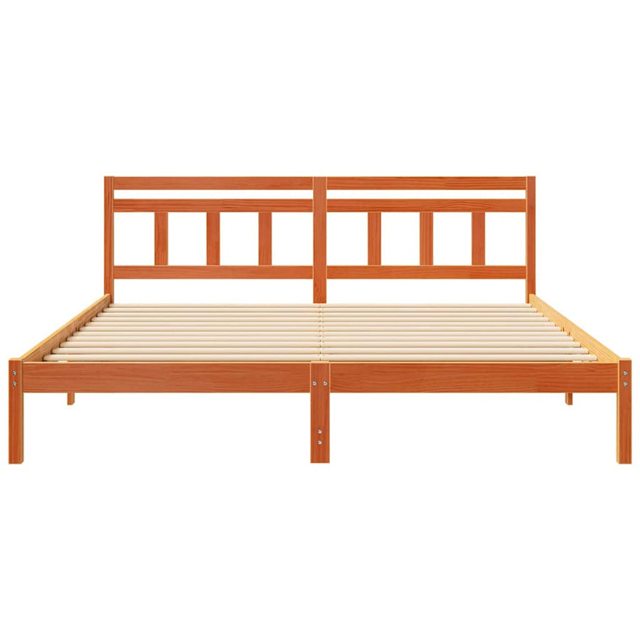Bedframe met hoofdeinde Bruin 180 x 200 cm Grenenhout