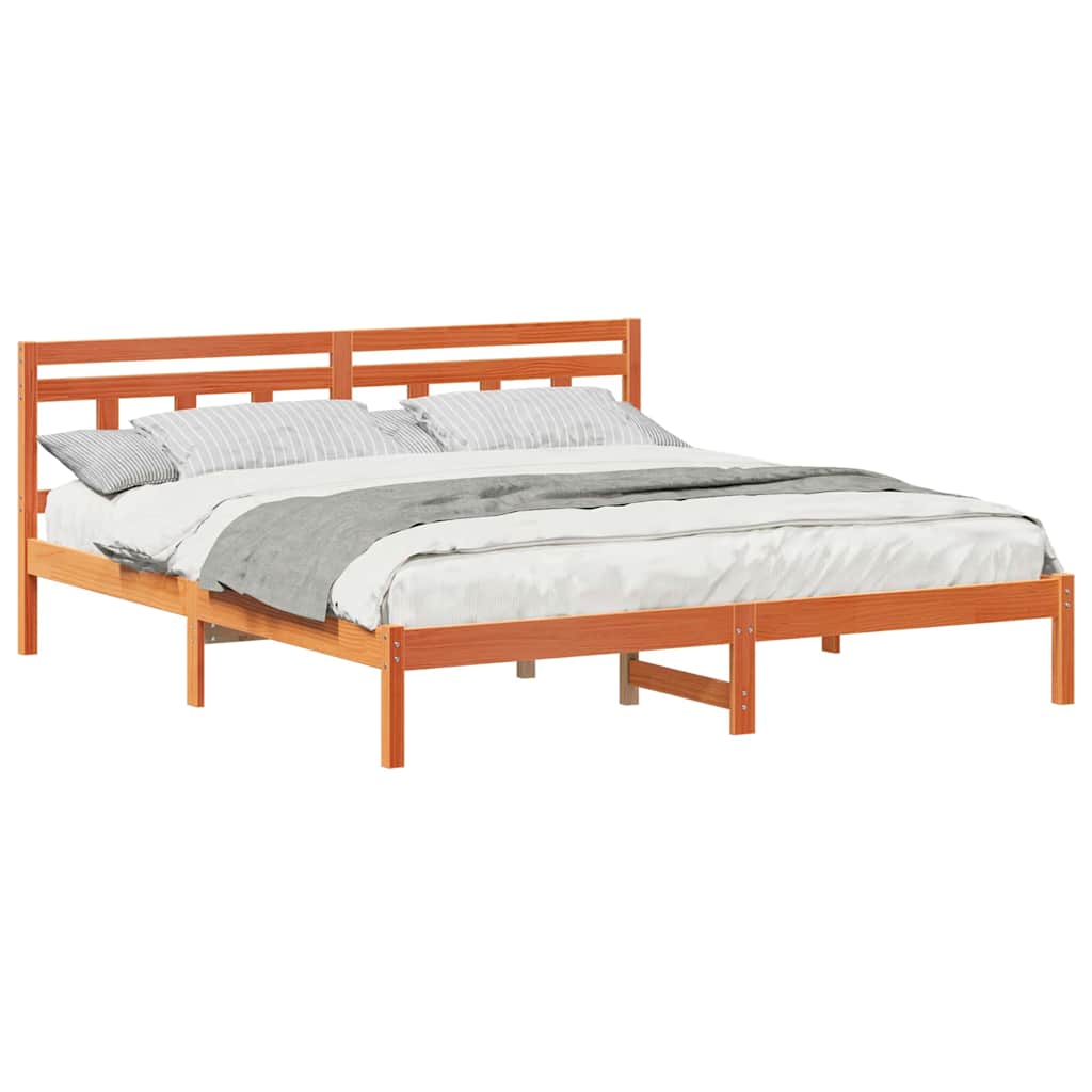 Bedframe met hoofdeinde Bruin 180 x 200 cm Grenenhout