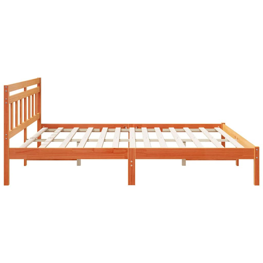Bedframe met hoofdeinde Bruin 180 x 200 cm Grenenhout