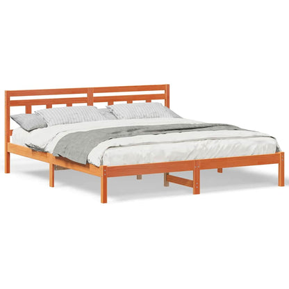 Bedframe met hoofdeinde Bruin 180 x 200 cm Grenenhout