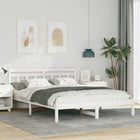Bedframe 150x200 cm massief grenenhout wit