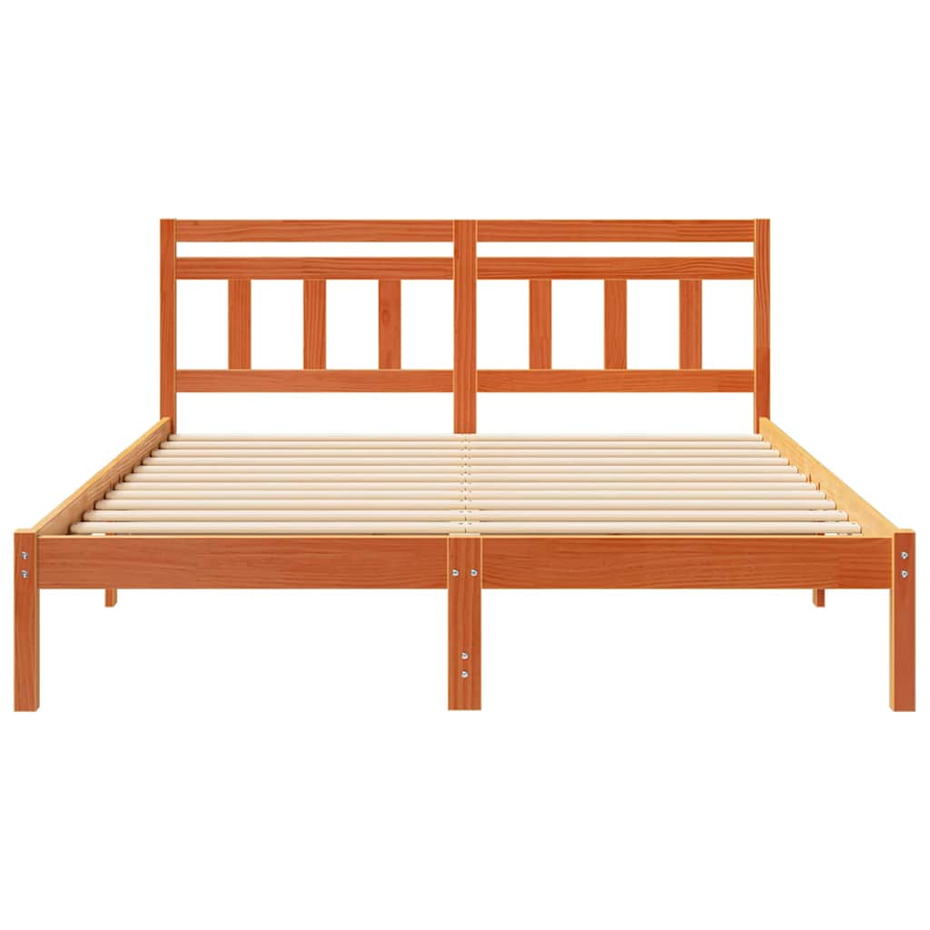 Bedframe met hoofdeinde Bruin 150 x 200 cm Grenenhout