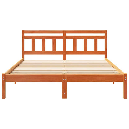 Bedframe met hoofdeinde Bruin 140 x 200 cm Grenenhout