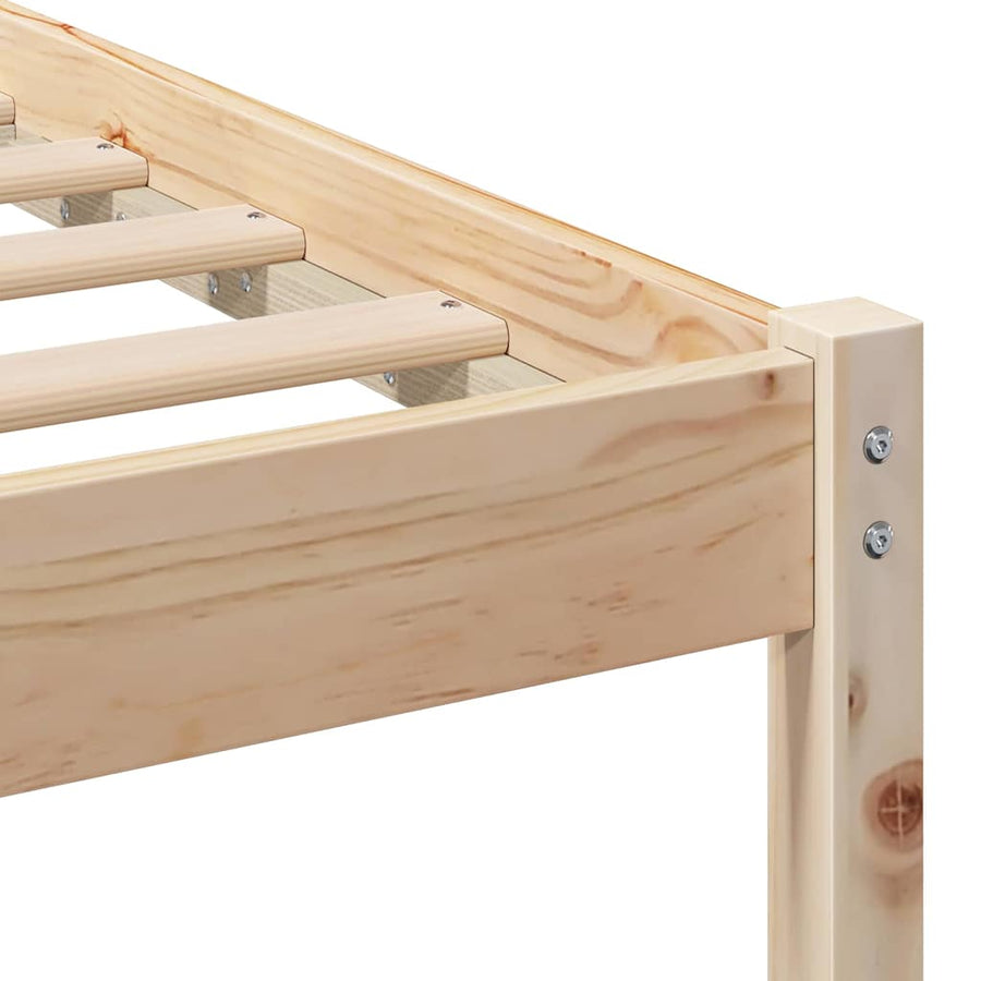 Bedframe met hoofdeinde Bruin 120 x 200 cm Massief grenenhout