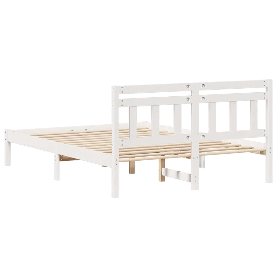 Bedframe met hoofdeinde Wit 120 x 190 cm Grenenhout