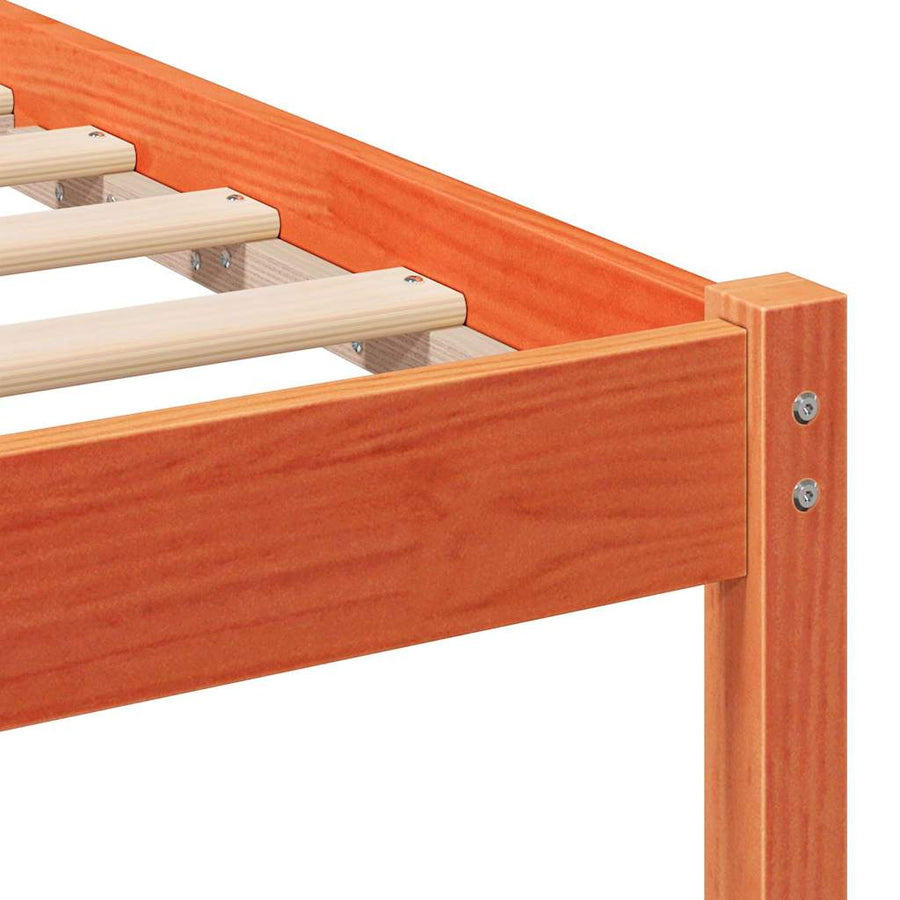 Bedframe met hoofdeinde Bruin 120 x 190 cm Massief grenenhout
