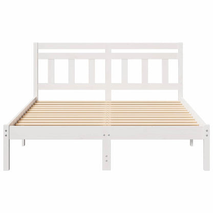 Bedframe met hoofdeinde Wit 140 x 190 cm Grenenhout