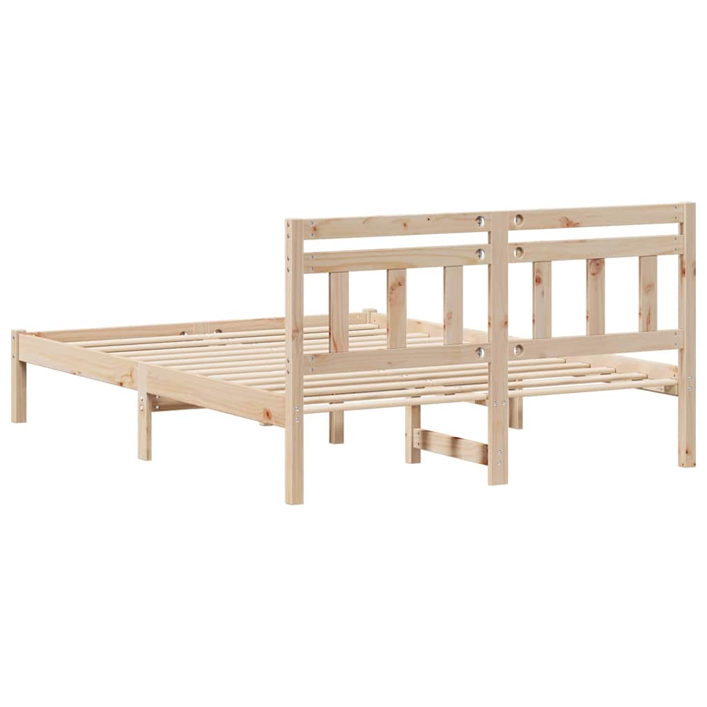 Bedframe Bruin 135 x 190 cm Massief grenenhout