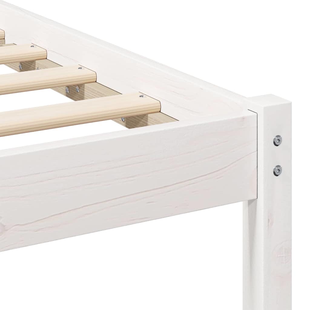 Bedframe Wit 135 x 190 cm Massief grenenhout
