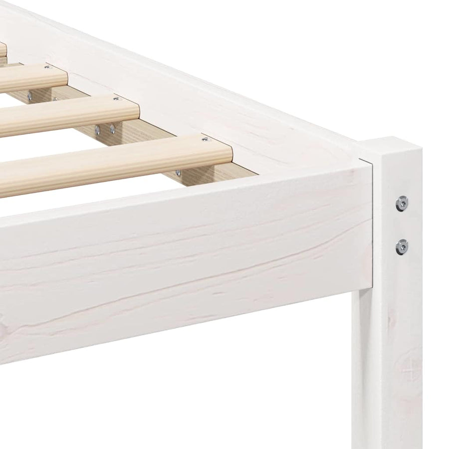 Bedframe Wit 135 x 190 cm Massief grenenhout