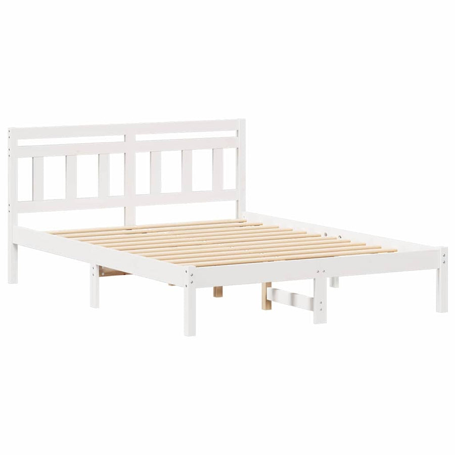Bedframe Wit 135 x 190 cm Massief grenenhout