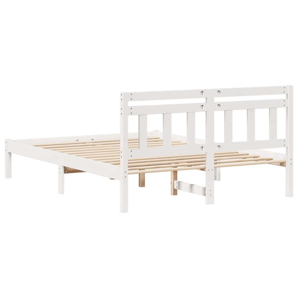 Bedframe Wit 135 x 190 cm Massief grenenhout