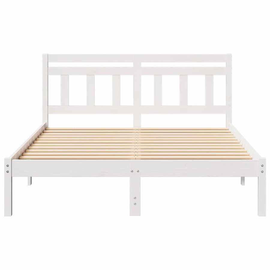 Bedframe Wit 135 x 190 cm Massief grenenhout