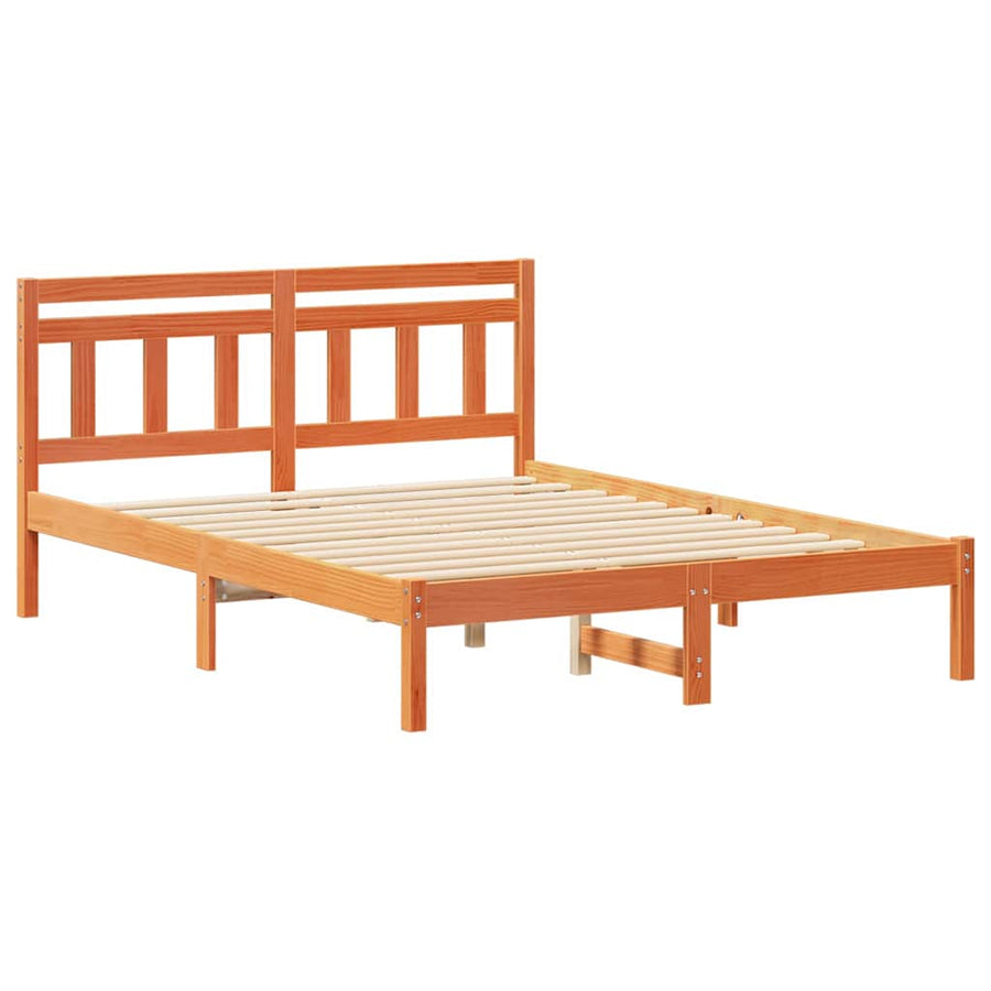 Bedframe Bruin 135 x 190 cm Massief grenenhout