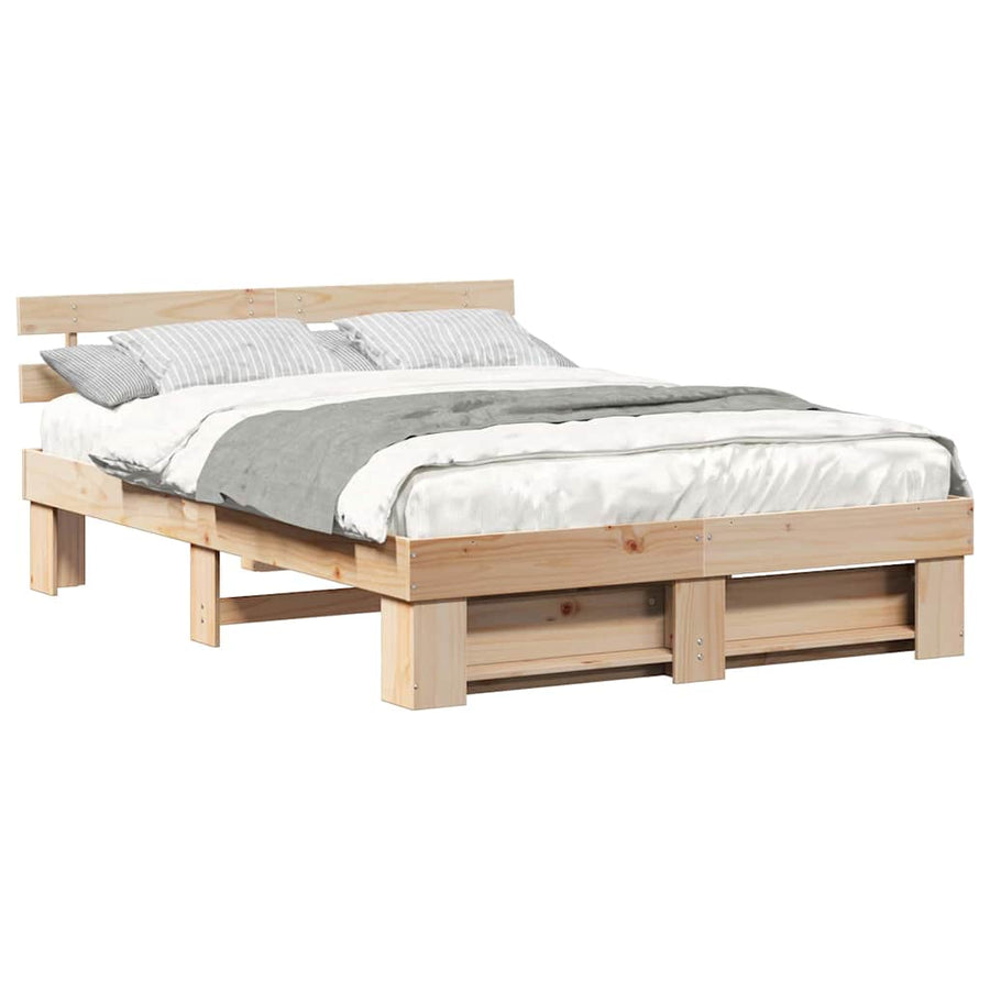 Bedframe met hoofdeinde Bruin 160 x 200 cm Grenenhout