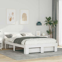 Bedframe met hoofdeinde Wit 160 x 200 cm Massief grenenhout