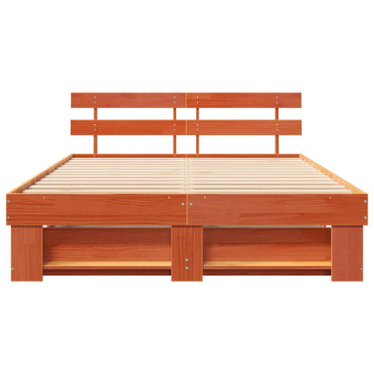 Bedframe met hoofdeinde Wasbruin 160 x 200 cm Grenenhout