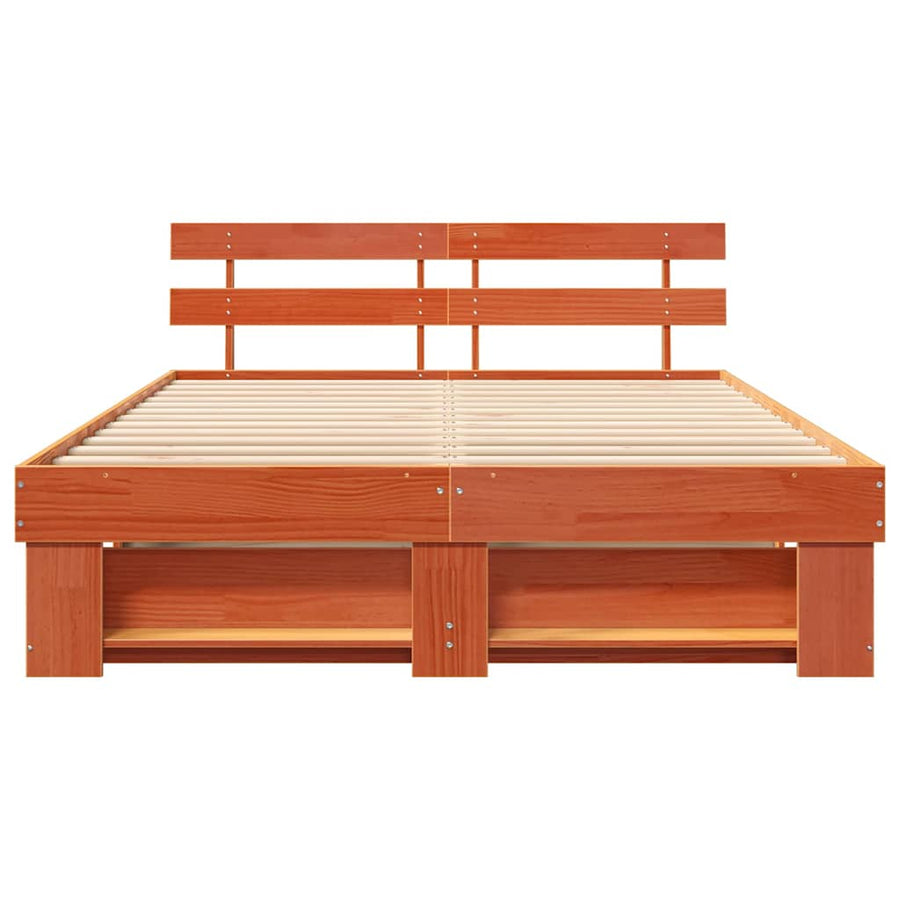 Bedframe met hoofdeinde Wasbruin 160 x 200 cm Grenenhout