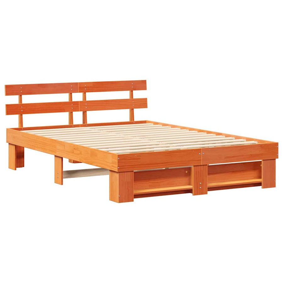 Bedframe Wasbruin 150 x 200 cm Massief grenenhout