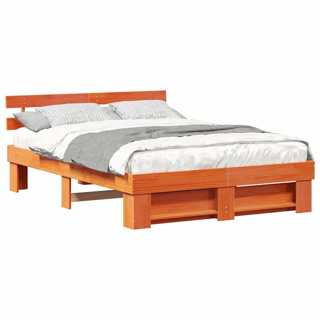 Bedframe Wasbruin 150 x 200 cm Massief grenenhout