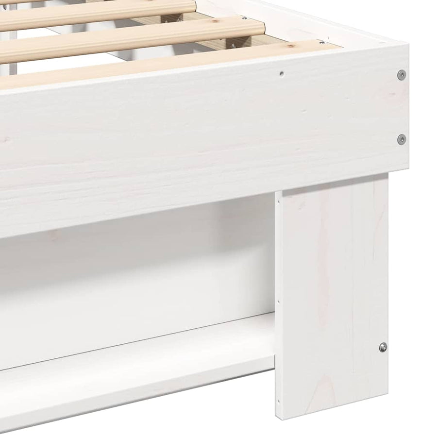 Bedframe met hoofdeinde Wit 120 x 190 cm Massief grenenhout