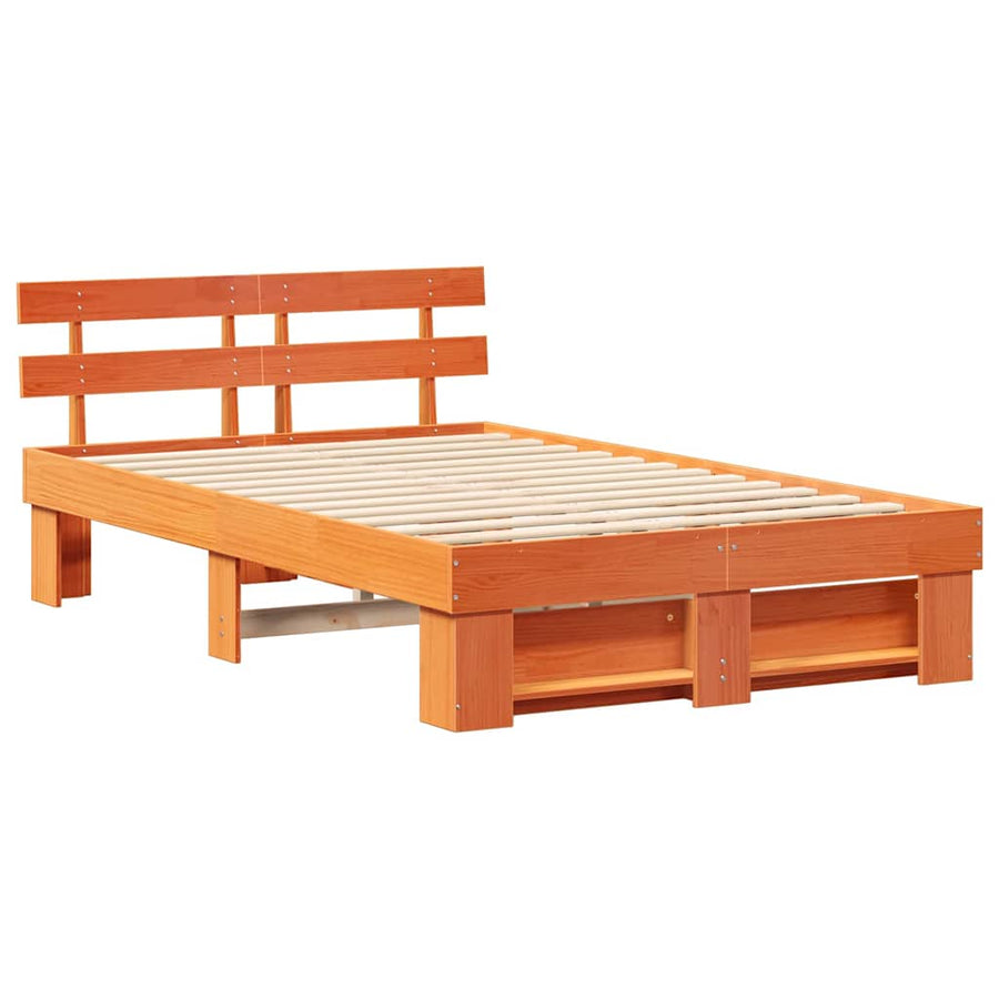 Bedframe Wasbruin 120 x 190 cm Massief grenenhout