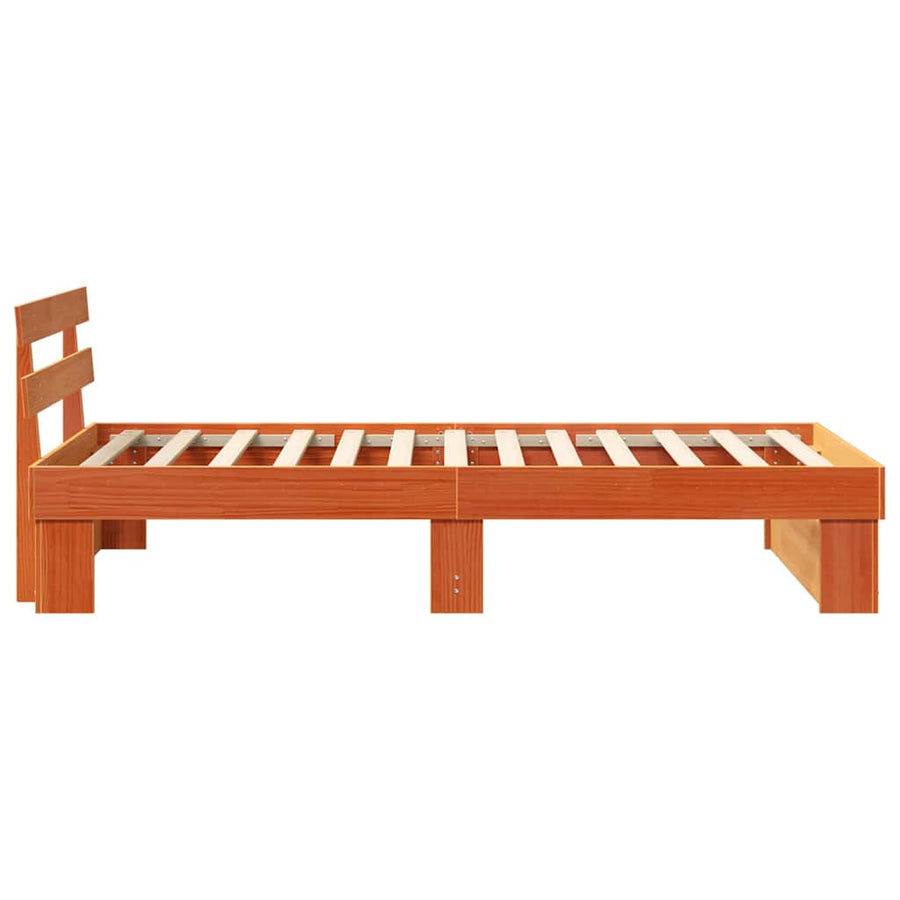 Bedframe met hoofdeinde Wasbruin 90 x 200 cm Massief grenenhout