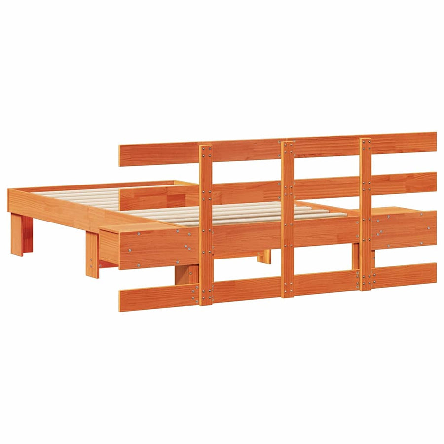 Bedframe met lade Wasbruin 100 x 200 cm Massief grenenhout